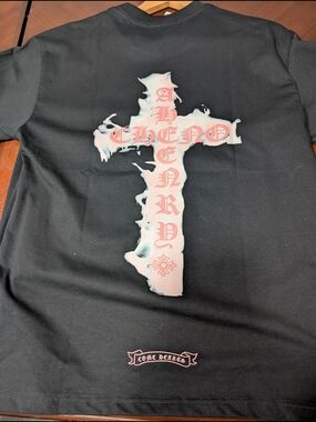 Chrome Hearts Comme des Garcons Black W/Pink Cross Tee M